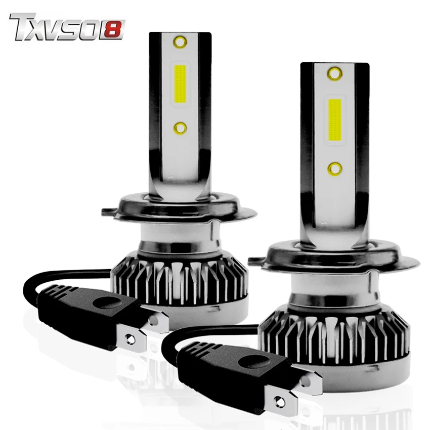 TXVSO8 luces H7 светодиодный мини Автомобильные фары лампы COB чипы H1 H8 H11 9005 HB3 комплект
