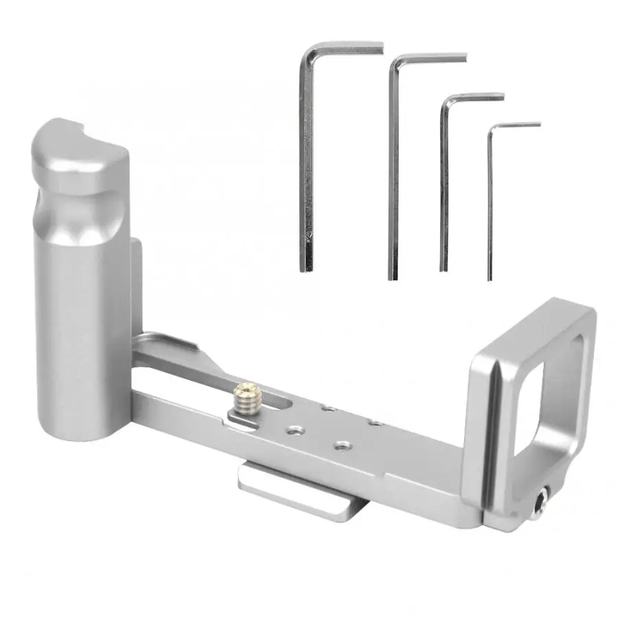 Quick Release Plate Vertical L-Shaped Bracket Grip Holder for SONY RX100/II/III/IV/V/VI - Цвет: Silver