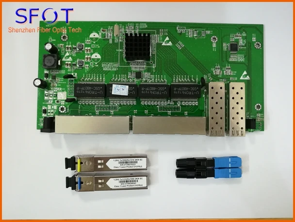 

2 Ports SFP+8 Ports RJ45 POE reverse Switch board, not manageable, together with SFP SC port 3km and SC/UPC fast connector