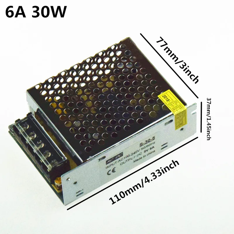 6A 30W AIFENG DC 5V импульсный источник питания 110 V/220 V к dc 5V 4A 5A 6A 10A 20A 60A 5V 220v до 5v трансформатор питания - Цвет: 6A 30W