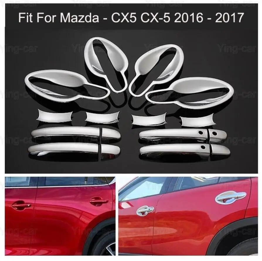 Chrome дверные ручки крышки и Кубок Чаша комбо отделкой для mzda CX5 CX 5 2016 2017 18|Внешние