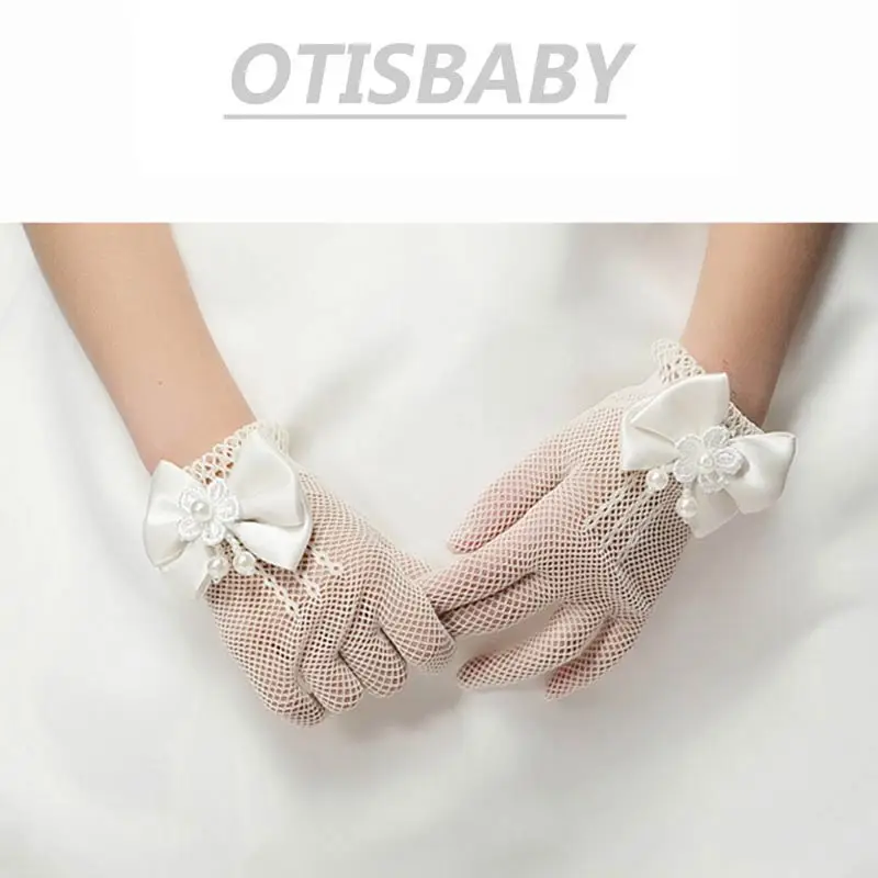 Gloves Размер 3-10, детское летнее платье принцессы с цветочным узором и бисером для девочек, детская вечеринка дня рождения, бальное платье, фатиновое свадебное платье, Vestido - Цвет: Gloves