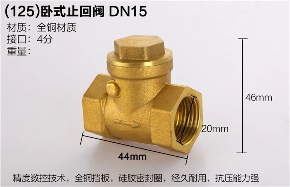 

Brass 1/2" Female BSPP Thread Swing Check Valve
