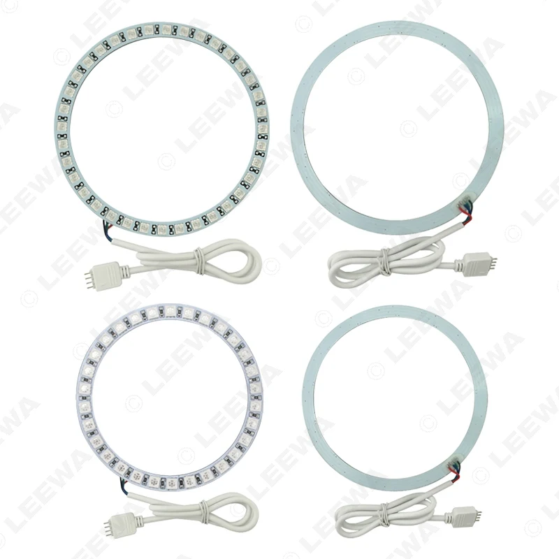LEEWA 2x90мм 2x110мм автомобильный RGB LED Ангельские Глазки Halo кольцевой свет