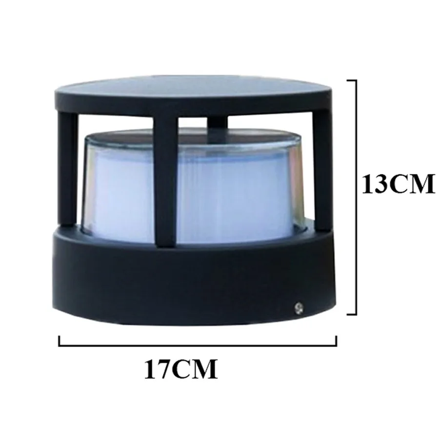 12W Round With Cover Thrisdar наружная садовая Колонка газон свет 12 Вт Водонепроницаемый Ландшафтный для внутреннего двора колонна фонарь на столб Вилла балкон забор столб лампа - Испускаемый цвет: 12W Round With Cover
