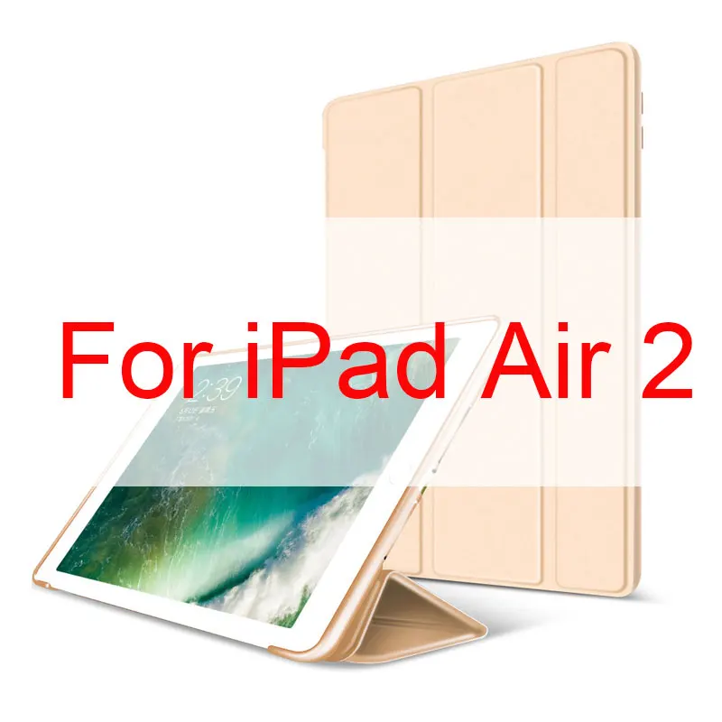 air 2 gold Для iPad Air 2 Air 1 чехол 9,7 дюйма, ультра тонкий легкий Чехол из искусственной кожи+ Мягкий силиконовый чехол для задней панели, умный чехол с функцией автоматического сна - Цвет: air 2 gold