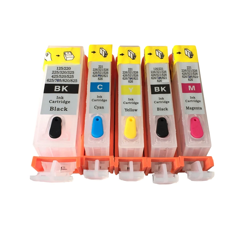 

5 colors PGI-525 CLI-526 Refillable ink cartridges for Canon PIXMA MX885 MX895 MX715 with ARC chips