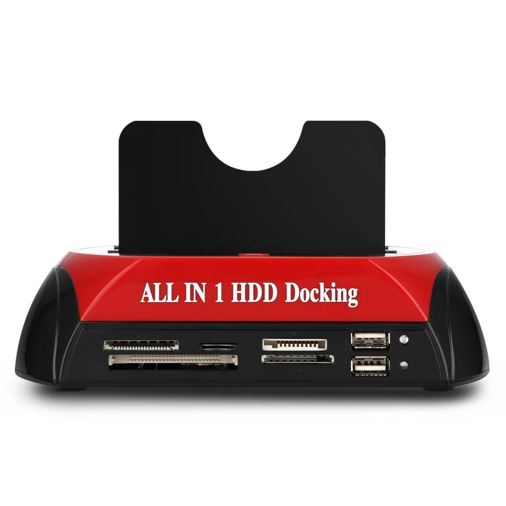 Док-станция для жесткого диска USB 2,0-2,5 3,5 дюймов SATA IDE с двумя слотами внешний HDD SSD корпус с кардридером и usb-хаб
