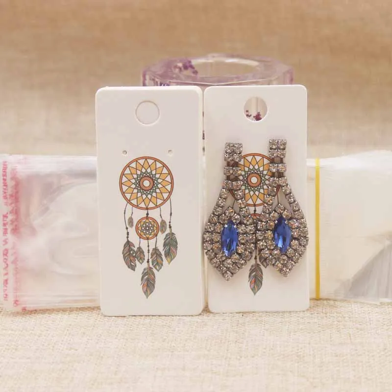 cardaspic 4*9 см старинный крафт висячие серьги карта бумажный цветок/Marbel/Dreamcather Ювелирные серьги карточка ручная работа спасибо карта-метка 25+ 25 oppbag - Цвет: cardaspic