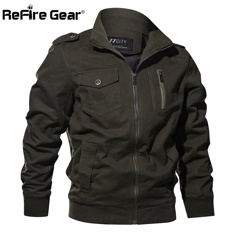 Мужская куртка в стиле милитари ReFire Gear Повседневная хлопковая пилот ВВС на осень