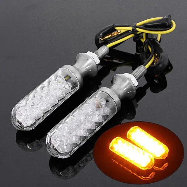 Универсальные светодиодные указатели поворота для мотоцикла 12 В янтарный свет