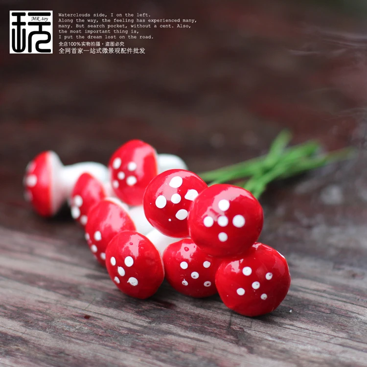 10 шт./лот красные/разноцветные пенопластовые грибы Миньоны для сказочного сада