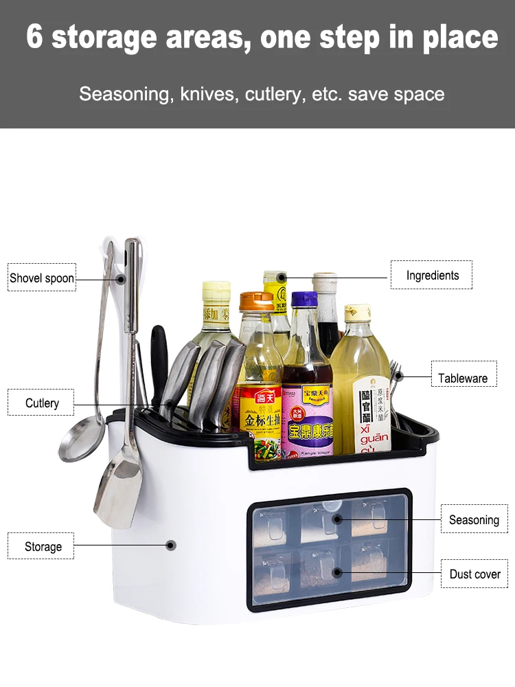 Кухня шкаф для хранения дома двойной Слои специй 6 Сетка пластиковая бутылка