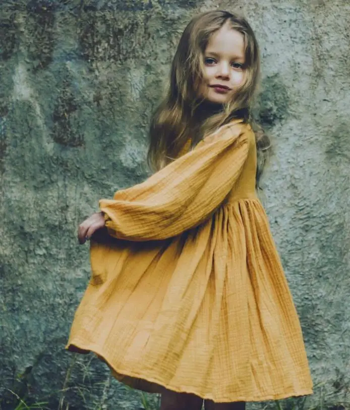 2018 Ins European&ampAmerica Autumn Girl Dress Toddler Kids Casual Linen Princess Clothes | Детская одежда и обувь