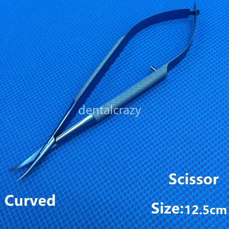 1pcs 12.5cm- Curved 1 шт. высококачественные ножницы из титанового сплава офтальмологические микрохирургические инструменты хирургические инструменты - Цвет: 1pcs 12.5cm- Curved