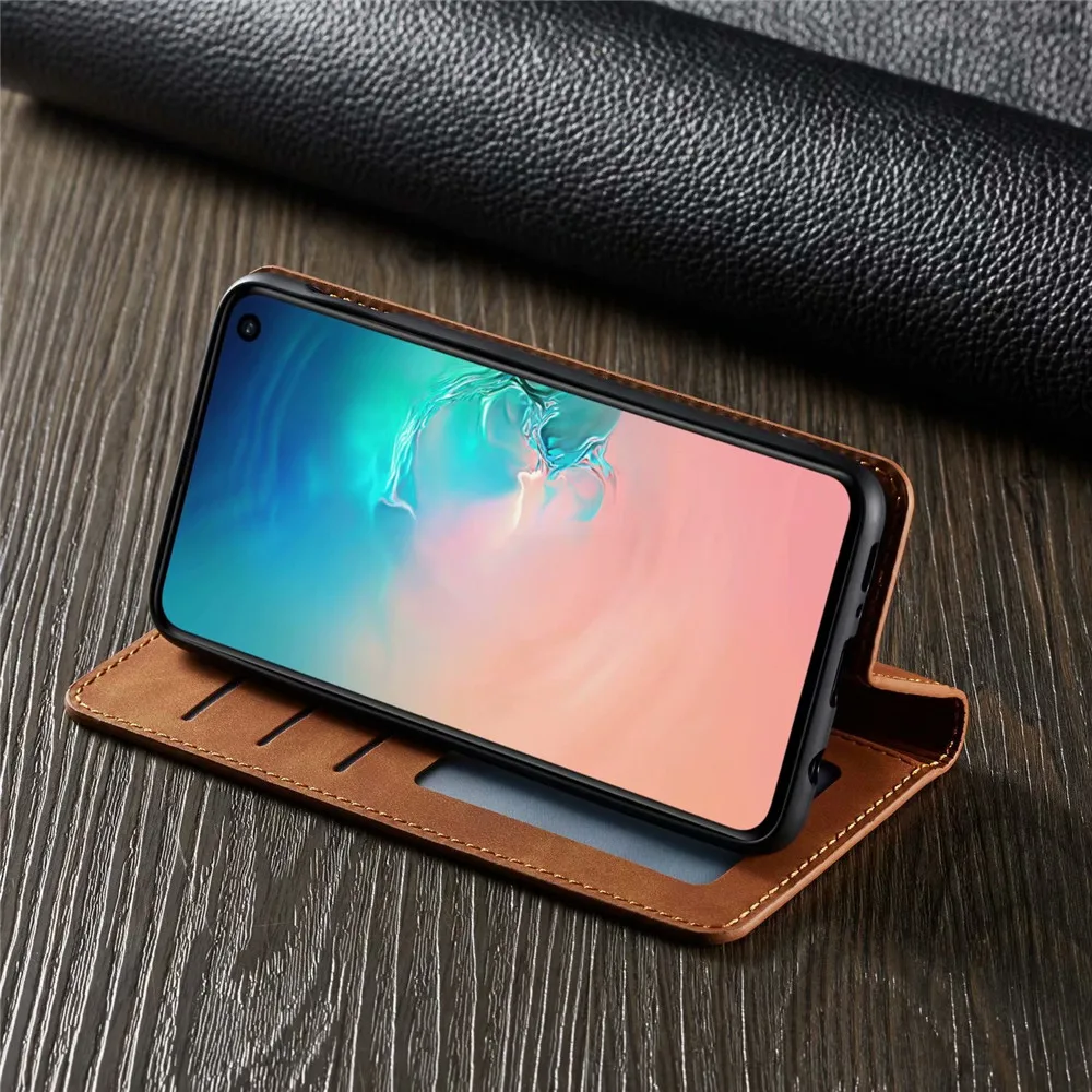 Магнитный кожаный чехол-кошелек для Samsung Galaxy S8 S9 S10 Plus Lite чехол-книжка с отделением