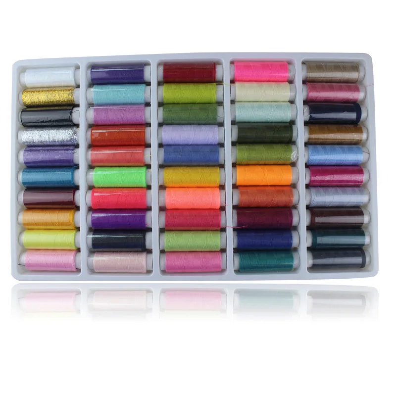 

150 ярдов новый набор из 50 катышков разных цветов 100% полиэстер швейная нить швейная машина части Бытовая DIY вышивка нить