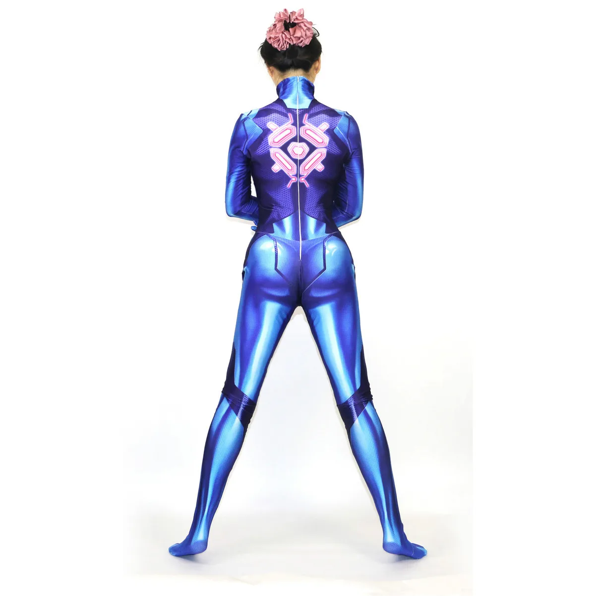 Костюмы на Хэллоуин для женщин плюс размер Samus Zero Aran косплей костюм 3D печать