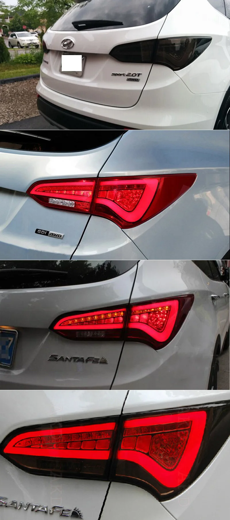 Для hyundai IX45 задний светильник s- Santa Fe Plug& Play светодиодный задний светильник DRL+ тормоз+ Реверс+ указатель поворота для автомобиля