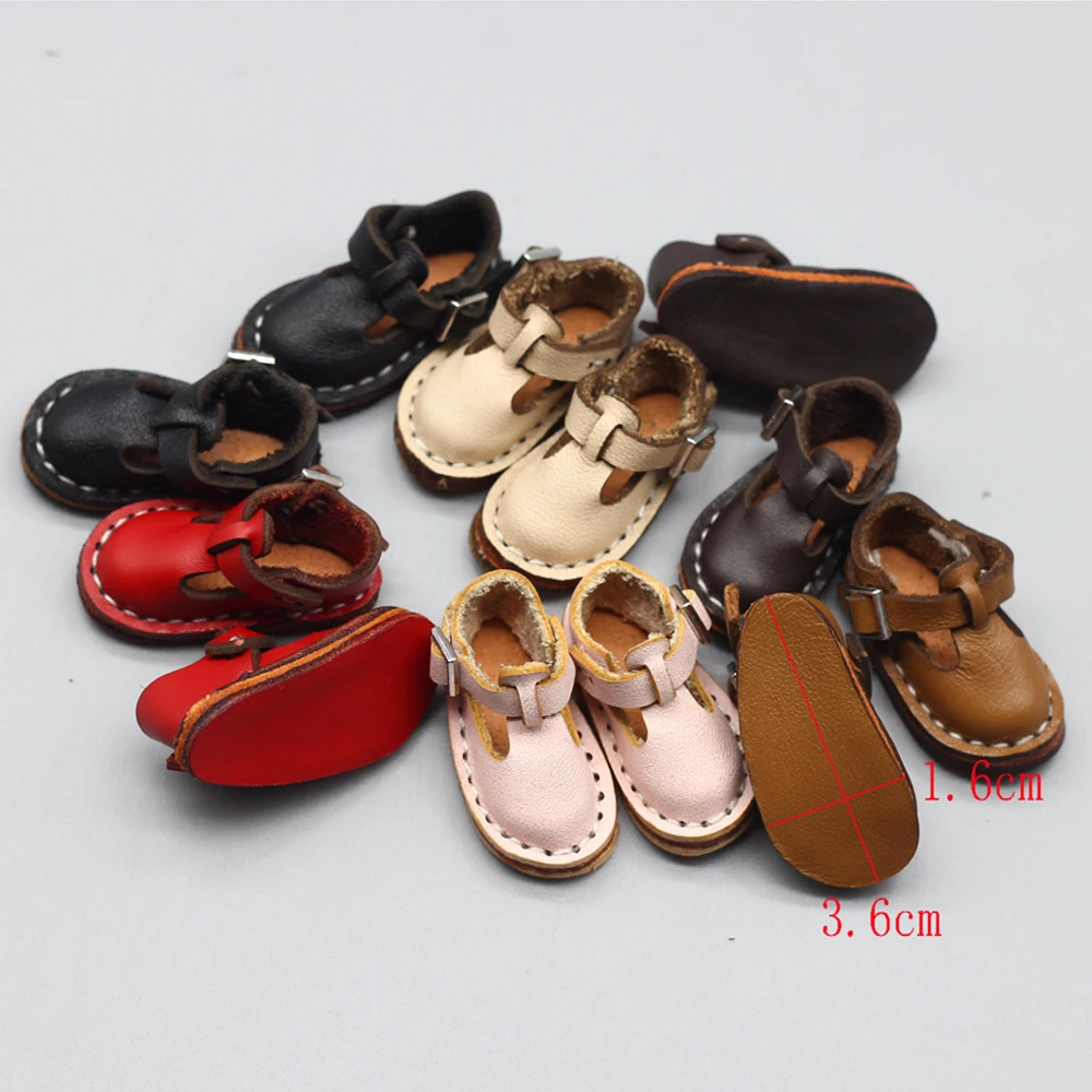 1 пара 3,7*1,6 см кукольная обувь для суставов 1/6 blyth кукла, как подходит 1/8 BJD куклы кожаные мини обувь аксессуары игрушки