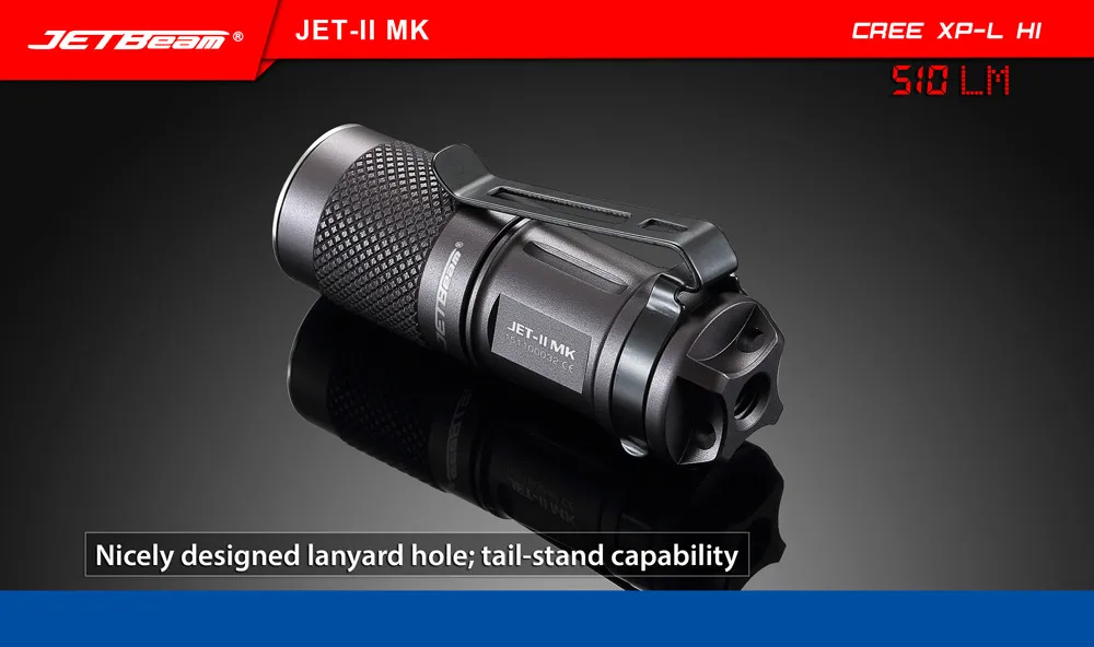 Высококачественный портативный Водонепроницаемый светодиодный фонарик JETbeam JET II MK XPL HI 510 люмен Прямая поставка