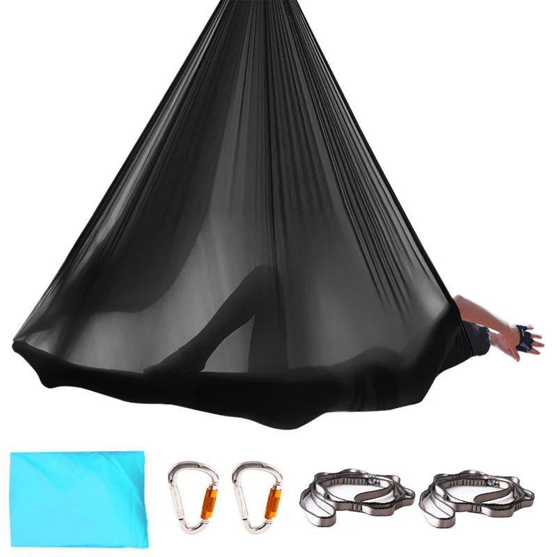 New Prior Fitness 4*2.8m Yoga Hammock Set Automatic Carabiners Anti Gravity Aerial Inversion Air Yoga Swing