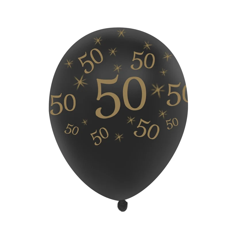 balck 50 10pcs 12inch Happy Birthday Balloon 30 40 50 60 Anniversary Latex Balloons Wedding Anniversary Decor Birthday Supplies - Цвет: balck 50