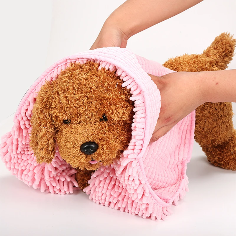Multipurpose Quick Drying Pet Bath Towel Creative Water Absorption Chenille Microfiber Puppy Dog Hair Products |