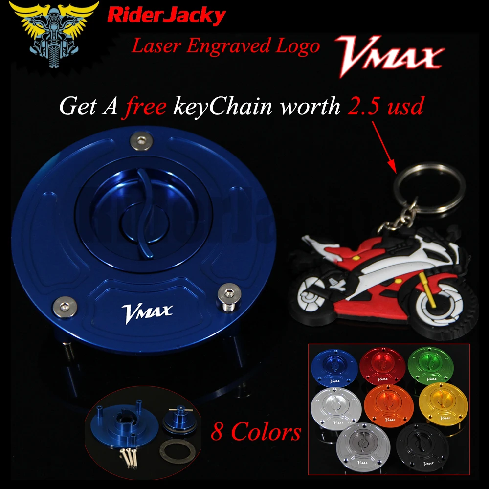 RiderJacky ЧПУ алюминий Keyless аксессуары для мотоциклов топливный бак Крышка Yamaha V MAX VMAX