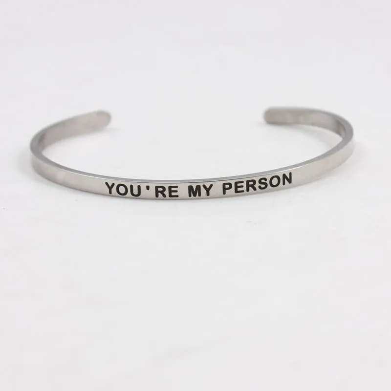Розовое золото серебро на заказ с гравировкой YOU'RE MY PERSON вдохновляющие цитаты
