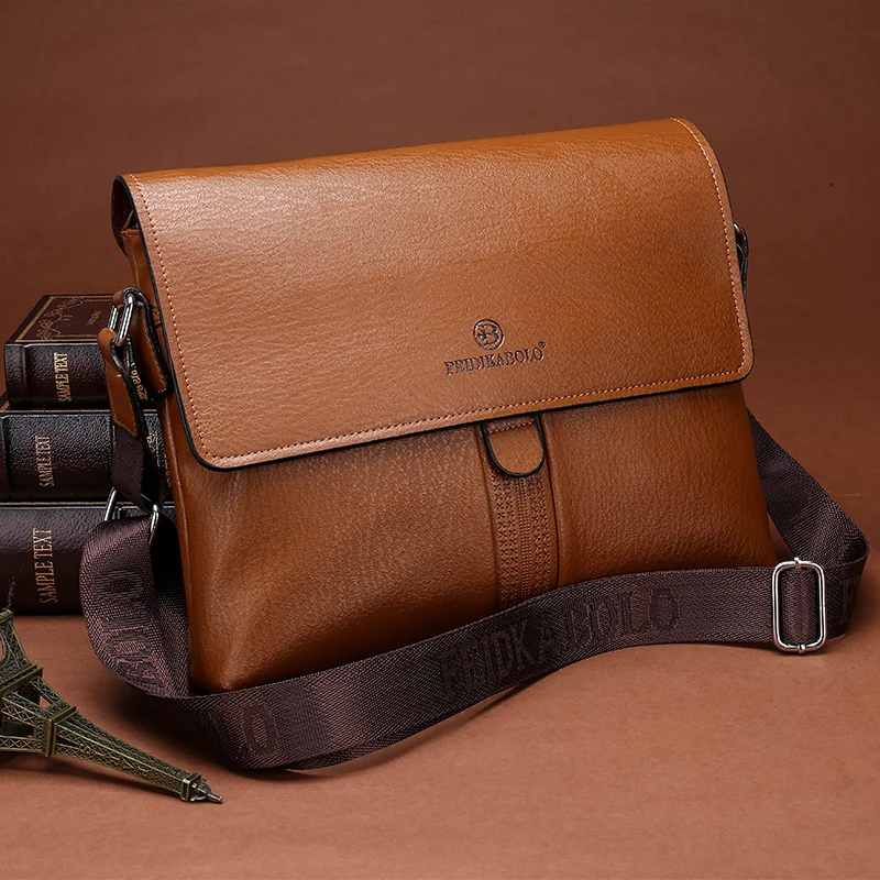 Мужская кожаная сумка известного бренда Повседневная Деловая сумка-мессенджер