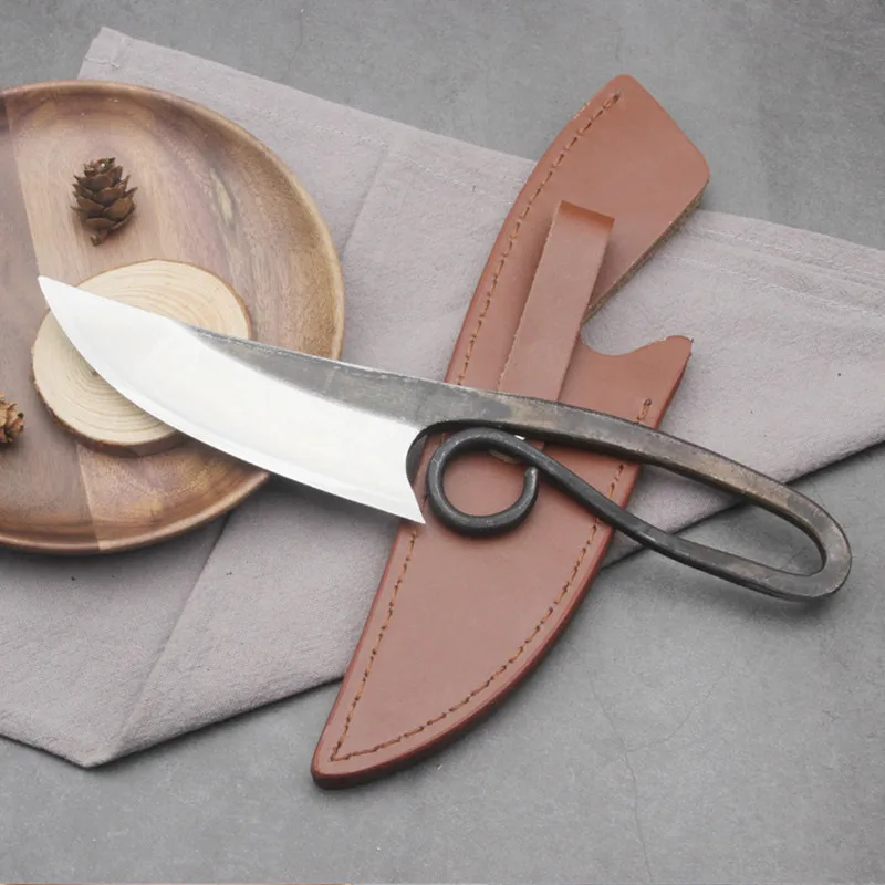 Полный Tang фиксированный нож с кожаной оболочкой тактический для шеи|Ножи| |