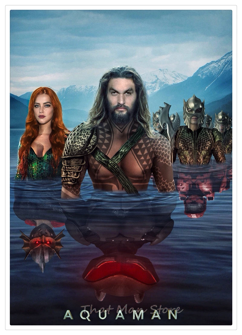 Aquaman DC постер фильма Джейсон Момоа супергерой художественное изображение стены