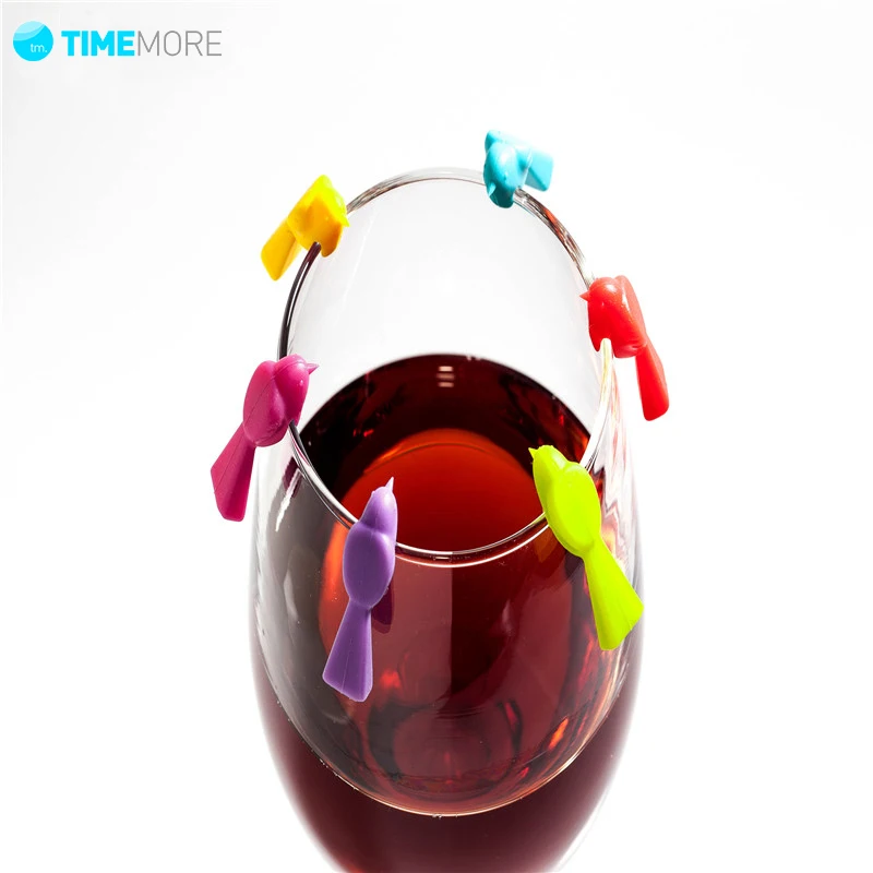 6 шт./компл. маркер на стакан для вина птица этикетки вечеринки Винный Цвет Стекло