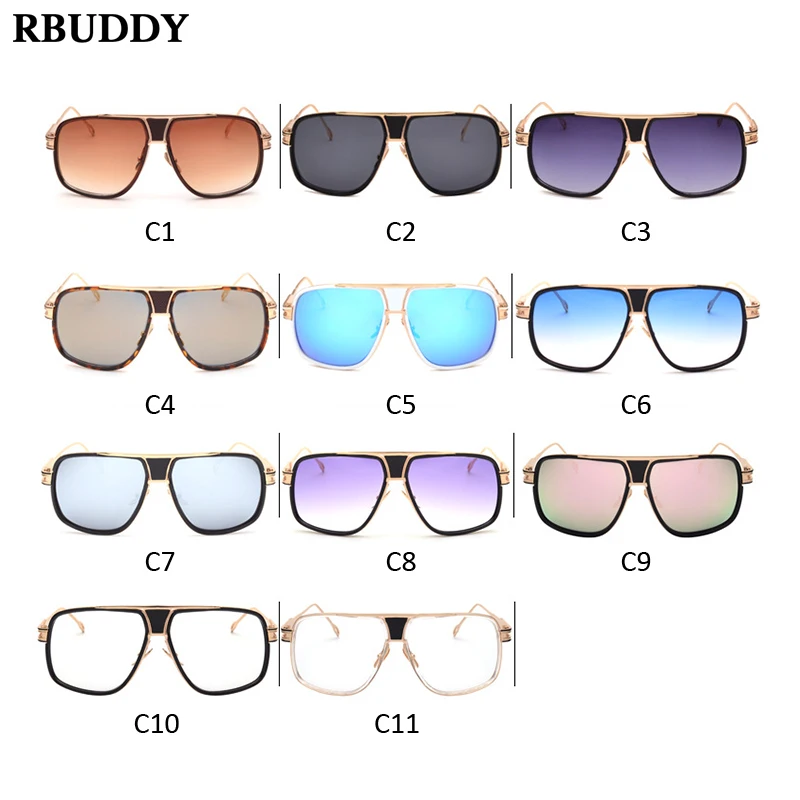 RBUDDY металлические негабаритные солнцезащитные очки женские брендовые