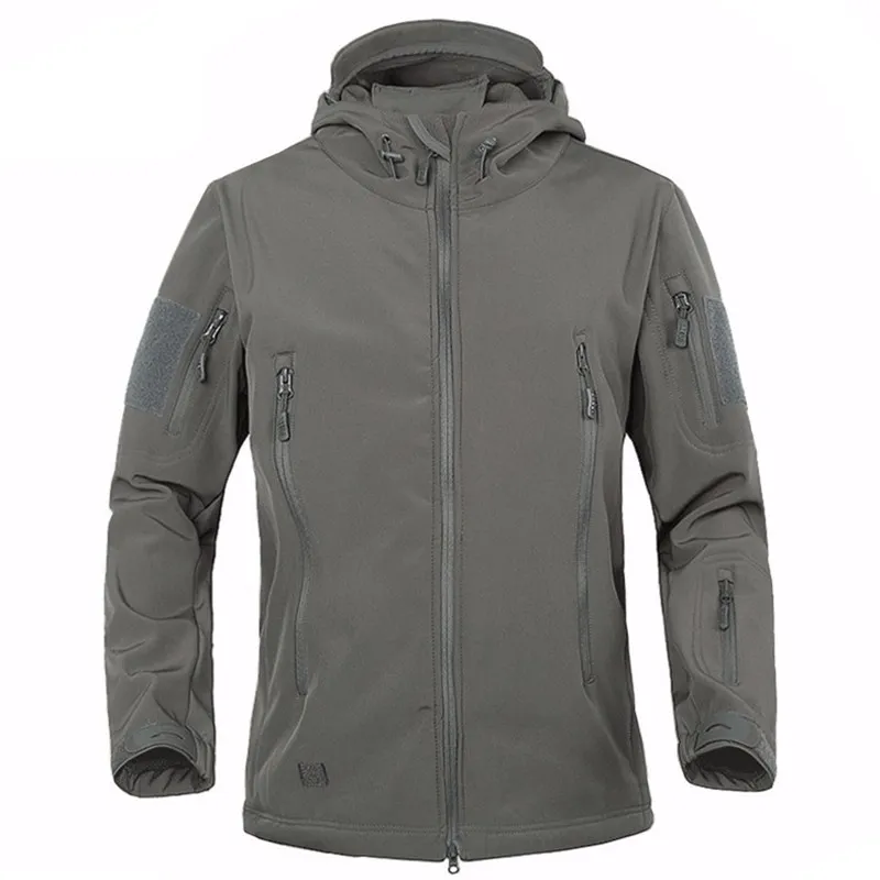 Акула soft shell Тактический размера плюс куртка мужская водонепроницаемая теплая