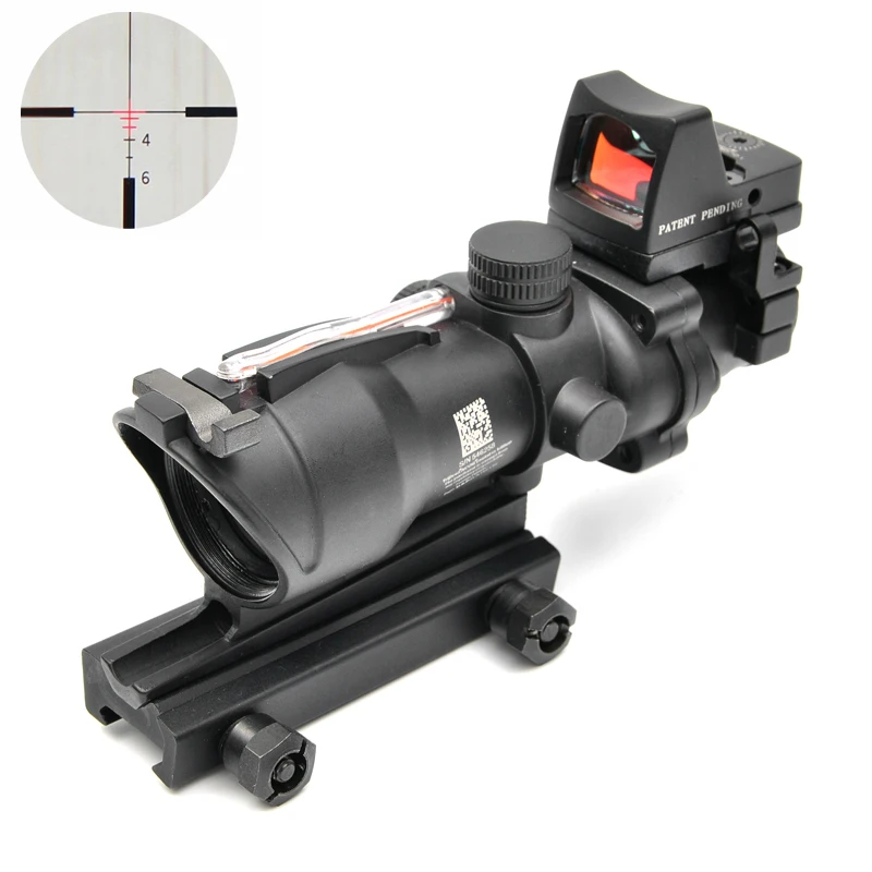 Trijicon Acog 4x32 оптический прицел красный Cahevron сетка волокно зеленый освещенный оптический прицел с Rmr мини Красный точка зрения