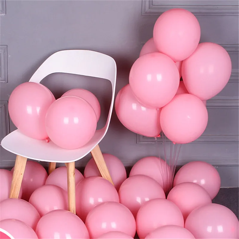 10 шт 12 дюймов Розовый латексные шары Baby Shower девочка клипсы для воздушных шаров, воздушные шары воздушные День рождения украшения дети Globos розовый шар