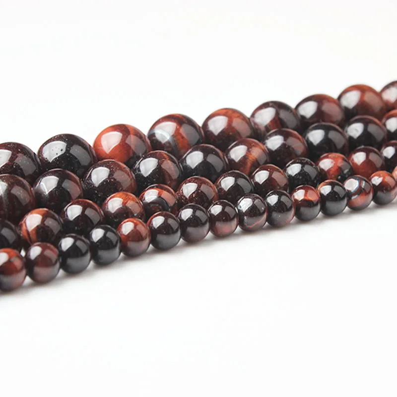 

LIngXiang Natural jewelry 4/6/8/10/12mm tiger eye RED loose beads DIY Men's and women's bracelets and necklaces accessories