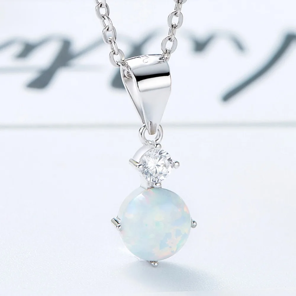 CDE серебро 925 ювелирные изделия опал ожерелье Parrure Bijoux Femme кулон для девушки милые