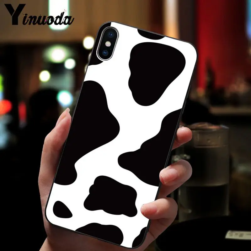A3 Yinuoda корова узор новое поступление черный сотовый Чехол для телефона для iPhone X XS MAX 6 6S 7 7plus 8 8Plus 5 5S XR - Цвет: A3