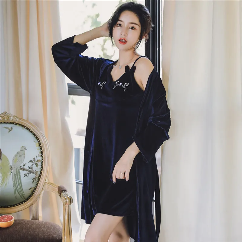 Пижама женская осень и зима сексуальный ремень нагрудный коврик из двух частей