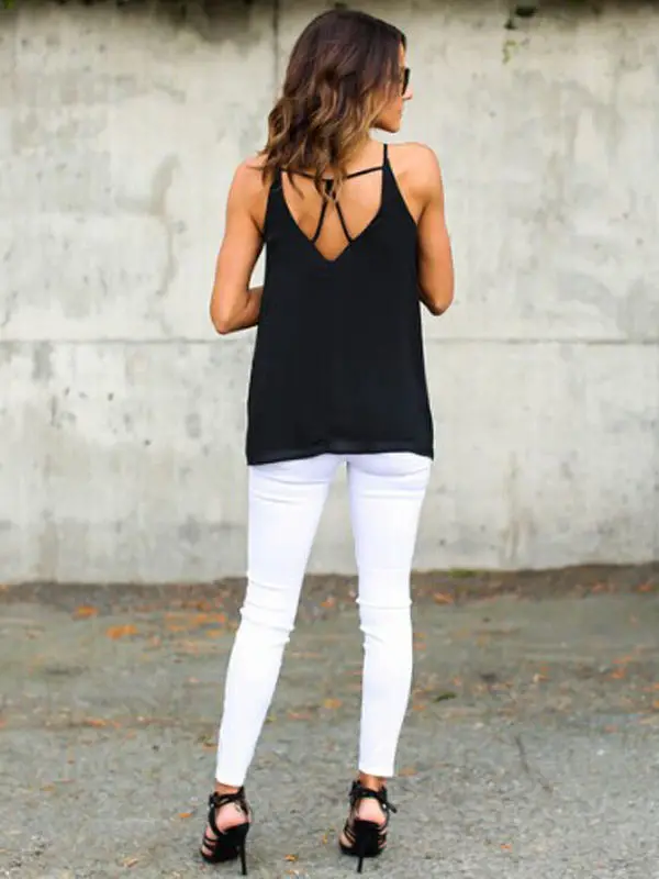 Женский укороченный топ на бретельках шифоновый стиль Бюстье с