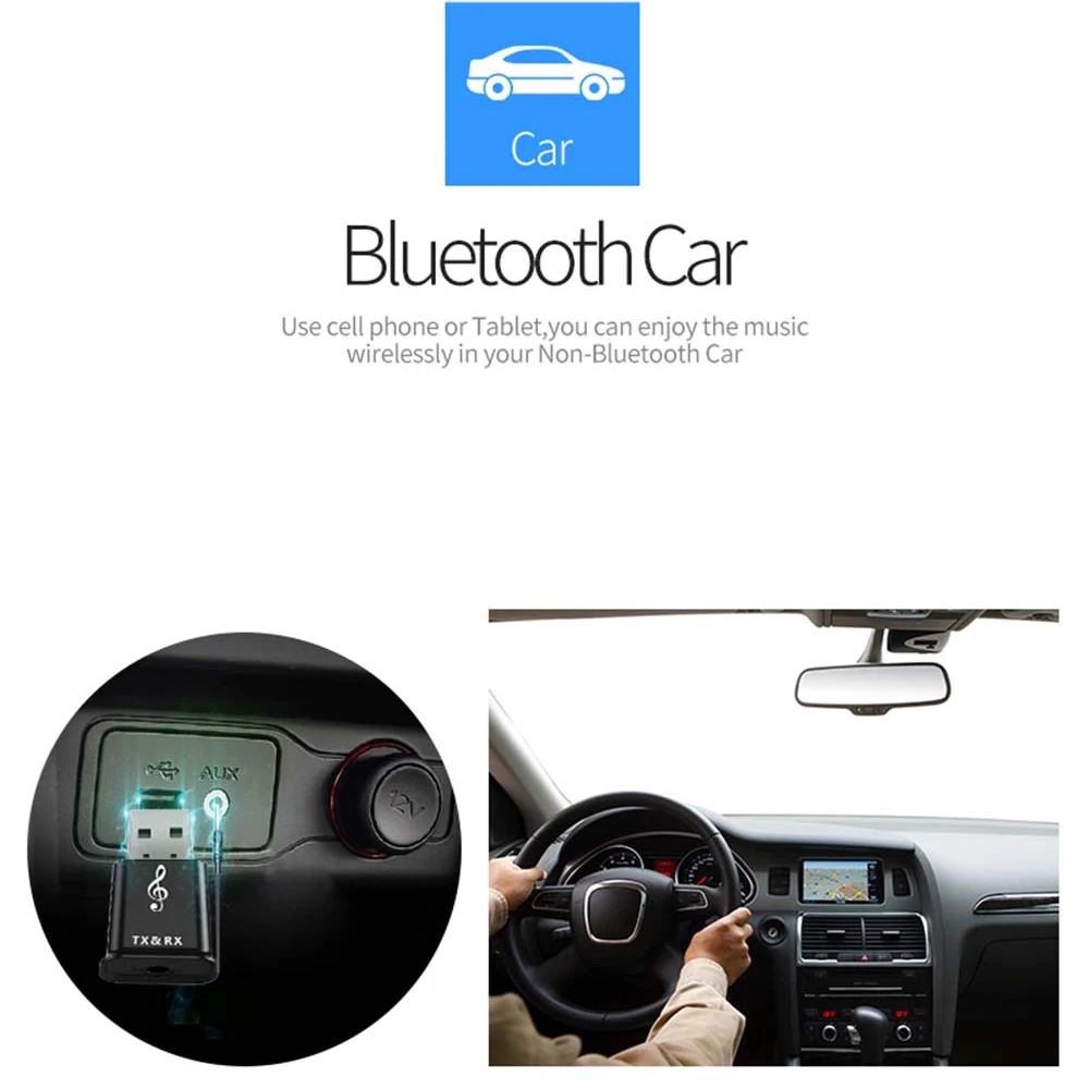 Yubeter Bluetooth приемник 3,5 мм с разъемом подачи внешнего сигнала AUX штекер Беспроводной передатчик Музыка адаптер для MP3 автомобиля Динамик наушники хэндс-фри вызовов