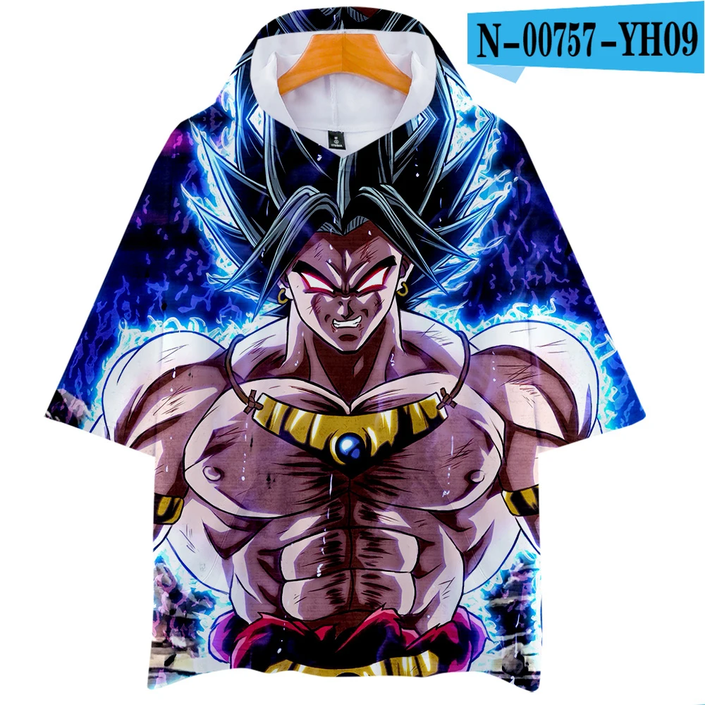 Dragon Ball 3D футболка с капюшоном Harajuku короткий рукав японская Футболка мужская футболка homme летняя футболка аниме хип хоп 3D одежда - Цвет: Зеленый
