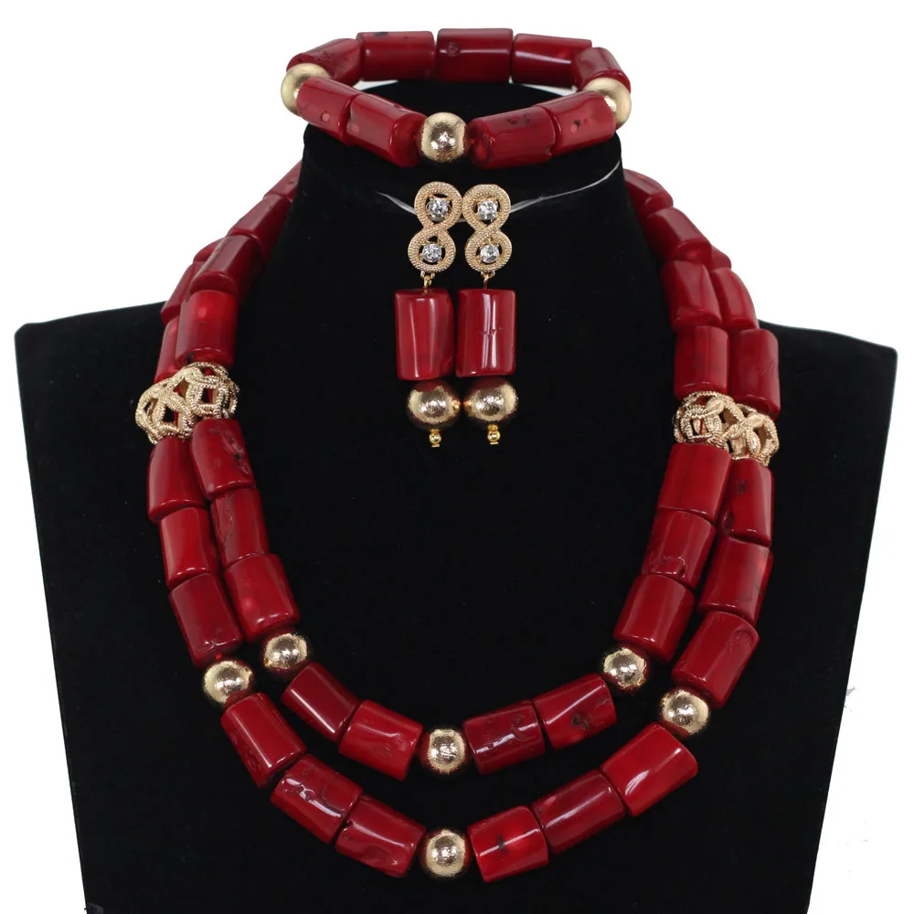 Ювелирный Комплект из колье и серёг в африканском стиле|african bridal jewelry set|coral beads