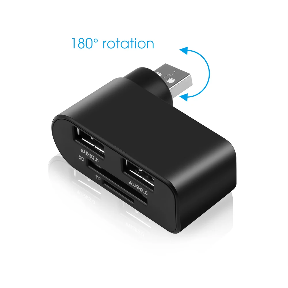 Разветвитель kebidu с 2 портами USB 0 и кардридером для SD TF карт|USB-хабы| |