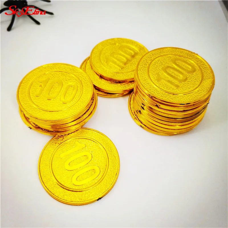 100 штук/partij Piraat Schat игра Хэллоуин Spelen Geld Пиратская Вечеринка Реквизит Kerst Decoratie Valuta