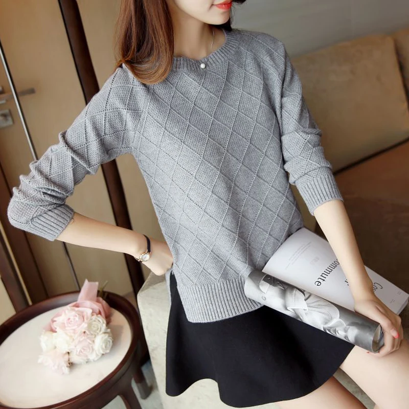 spring autumn of 2018 new women's long sleeved winter Pullover female loose knit short shirt coat blouse | Женская одежда
