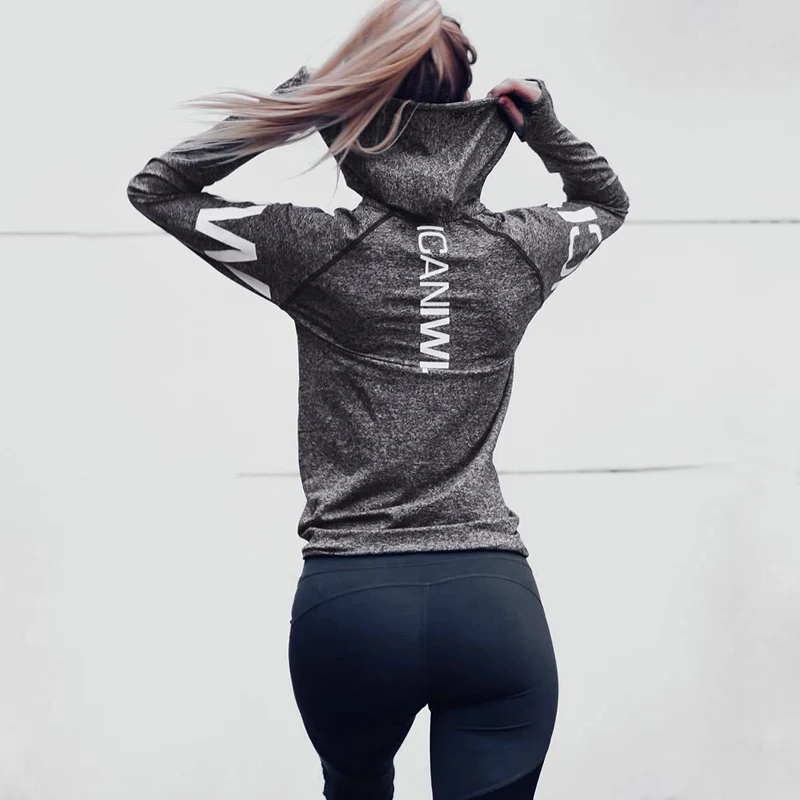 2018 New Autumn Women's Yoga Shirts Long Sleeve Letter Print Tops Sportswear Fitness Quick Dry Breathable Tracksuit Women | Спорт и